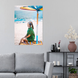 Plakat samoprzylepny Dziewczyna z perłą na wakacjach
