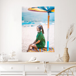 Plakat samoprzylepny Dziewczyna z perłą na wakacjach