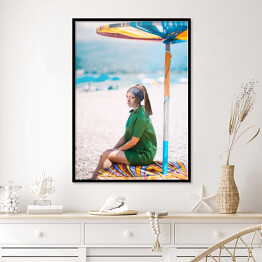 Plakat w ramie Dziewczyna z perłą na wakacjach