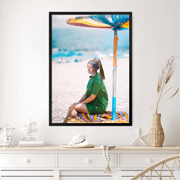 Obraz w ramie Dziewczyna z perłą na wakacjach