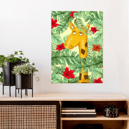 Plakat Żyrafa - dżungla 