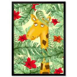 Plakat w ramie Żyrafa - dżungla 