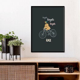 Plakat w ramie Queen - "Bicycle Race" - ilustracja