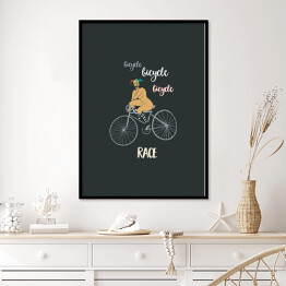 Plakat w ramie Queen - "Bicycle Race" - ilustracja