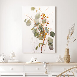 Obraz na płótnie Eukaliptus gałązka akwarela