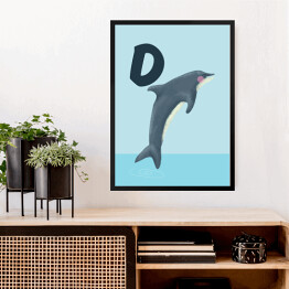 Obraz w ramie Alfabet - D jak delfin