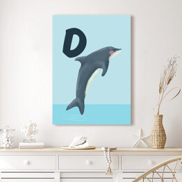 Obraz na płótnie Alfabet - D jak delfin