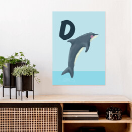 Plakat Alfabet - D jak delfin