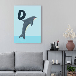 Obraz na płótnie Alfabet - D jak delfin