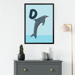 Obraz w ramie Alfabet - D jak delfin