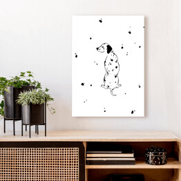 Obraz klasyczny Siedzący dalmatyńczyk - minimalistyczna ilustracja