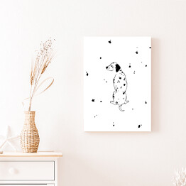 Obraz klasyczny Siedzący dalmatyńczyk - minimalistyczna ilustracja