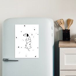 Magnes dekoracyjny Siedzący dalmatyńczyk - minimalistyczna ilustracja