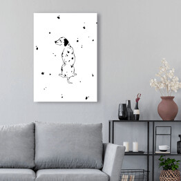 Obraz na płótnie Siedzący dalmatyńczyk - minimalistyczna ilustracja
