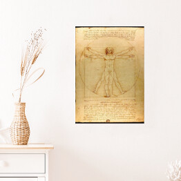 Plakat samoprzylepny Leonardo da Vinci "Człowiek Witruwiański" - reprodukcja