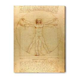 Obraz na płótnie Leonardo da Vinci "Człowiek Witruwiański" - reprodukcja
