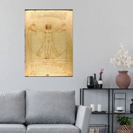 Plakat samoprzylepny Leonardo da Vinci "Człowiek Witruwiański" - reprodukcja