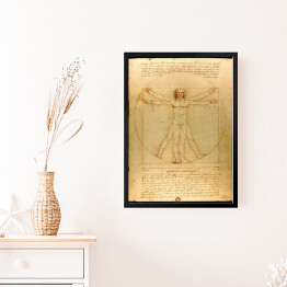 Obraz w ramie Leonardo da Vinci "Człowiek Witruwiański" - reprodukcja