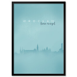 Plakat w ramie Wrocław, panorama miasta