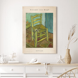  Vincent van Gogh "Krzesło Vincenta z jego fajką" - reprodukcja z napisem. Plakat z passe partout
