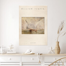 Plakat samoprzylepny JMW Turner "Łowcy wielorybów" - reprodukcja z napisem. Plakat z passe partout