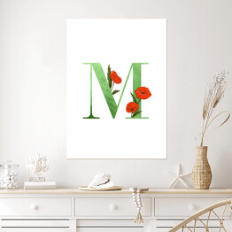 Plakat samoprzylepny Roślinny alfabet - litera M jak mak