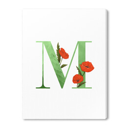 Obraz na płótnie Roślinny alfabet - litera M jak mak