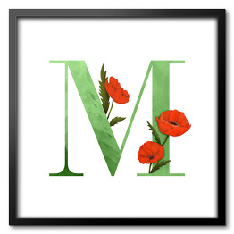 Obraz w ramie Roślinny alfabet - litera M jak mak