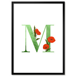 Plakat w ramie Roślinny alfabet - litera M jak mak