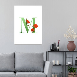 Plakat Roślinny alfabet - litera M jak mak