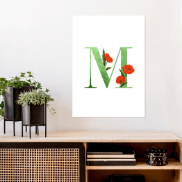 Plakat Roślinny alfabet - litera M jak mak