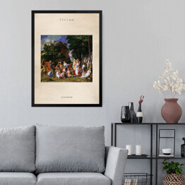 Obraz w ramie Tycjan "Uczta Bogów" - reprodukcja z napisem. Plakat z passe partout