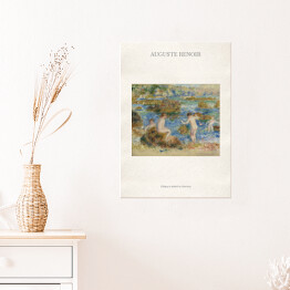 Plakat samoprzylepny Auguste Renoir "Chłopcy w skałach w Guernsey" - reprodukcja z napisem. Plakat z passe partout