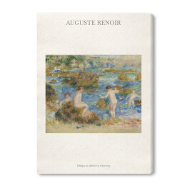 Auguste Renoir "Chłopcy w skałach w Guernsey" - reprodukcja z napisem. Plakat z passe partout