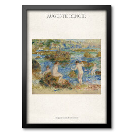 Obraz w ramie Auguste Renoir "Chłopcy w skałach w Guernsey" - reprodukcja z napisem. Plakat z passe partout