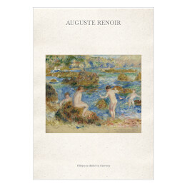 Auguste Renoir "Chłopcy w skałach w Guernsey" - reprodukcja z napisem. Plakat z passe partout