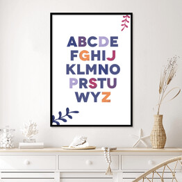 Plakat w ramie Zwierzątka - kolorowy alfabet