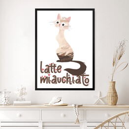 Obraz w ramie Ilustracja - latte miauchiato