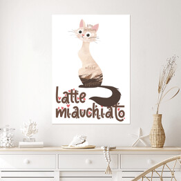 Plakat samoprzylepny Ilustracja - latte miauchiato