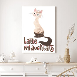 Obraz na płótnie Ilustracja - latte miauchiato