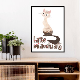 Plakat w ramie Ilustracja - latte miauchiato