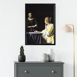 Obraz w ramie Jan Vermeer Kobieta i służąca Reprodukcja
