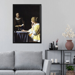 Obraz w ramie Jan Vermeer Kobieta i służąca Reprodukcja