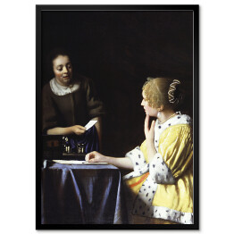 Plakat w ramie Jan Vermeer Kobieta i służąca Reprodukcja