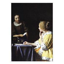 Plakat samoprzylepny Jan Vermeer Kobieta i służąca Reprodukcja
