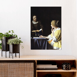 Plakat samoprzylepny Jan Vermeer Kobieta i służąca Reprodukcja