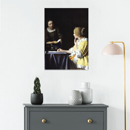 Plakat Jan Vermeer Kobieta i służąca Reprodukcja