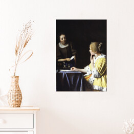 Plakat Jan Vermeer Kobieta i służąca Reprodukcja