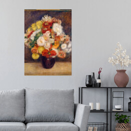 Plakat samoprzylepny Auguste Renoir Bukiet chryzantem Reprodukcja