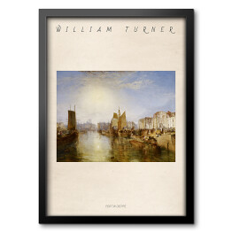 Obraz w ramie William Turner "Port w Dieppe" - reprodukcja z napisem. Plakat z passe partout